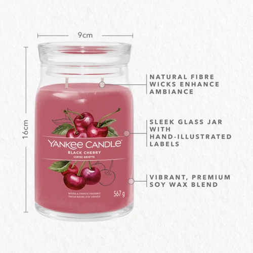 Yankee Candle® Black Cherry Signature nagy üveggyertya 567 g