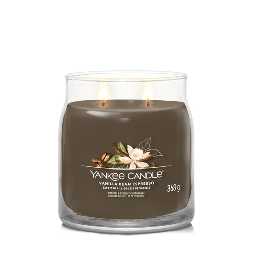 Yankee Candle® Vanilla Bean Espresso Signature közepes üveggyertya 368 g