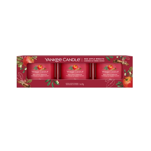 Red Apple Wreath üveges mintagyertya szett