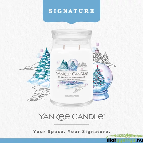 Snow Globe Wonderland Signature nagy üveggyertya 567 g