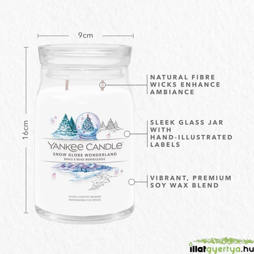 Snow Globe Wonderland Signature nagy üveggyertya 567 g