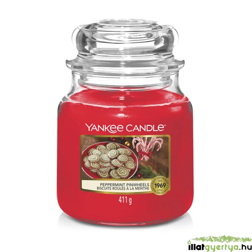Yankee Candle® Peppermint Pinwheels klasszikus közepes üveggyertya