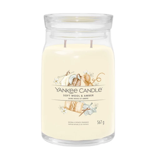 Yankee Candle® Soft Wool &amp; Amber Signature nagy üveggyertya