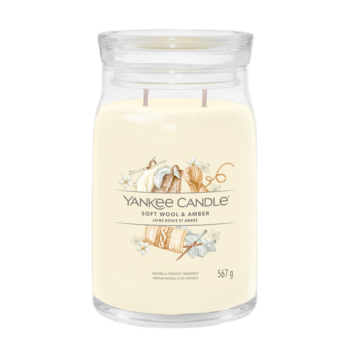Yankee Candle® Soft Wool & Amber Signature nagy üveggyertya 567 g