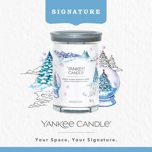 Snow Globe Wonderland Signature nagy poharas gyertya