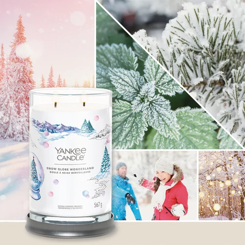 Snow Globe Wonderland Signature nagy poharas gyertya