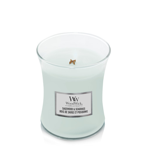 WoodWick® Sagewood & Seagrass közepes üveggyertya 275 g WoodWick® Sagewood & Seagrass közepes üveggyertya 275 g