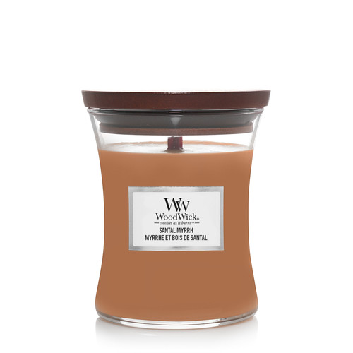 WoodWick® Santal Myrrh közepes üveggyertya 275 g