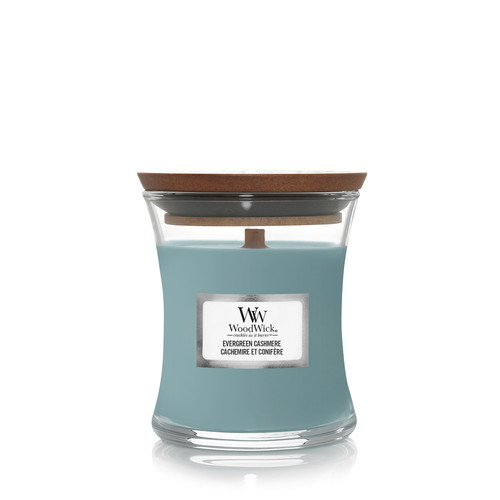 WoodWick® Evergreen Cashmere kis üveggyertya 85 g