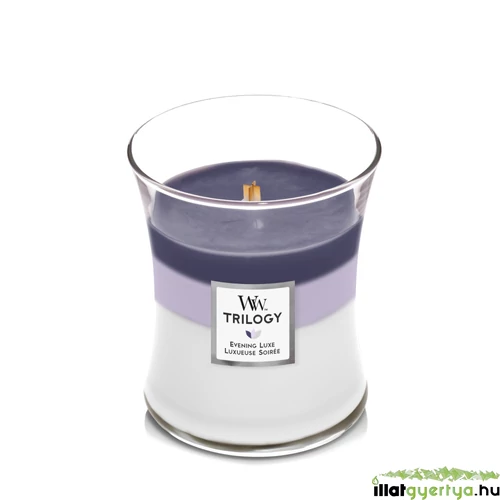 Evening Luxe Trilogy közepes üveggyertya 275 g