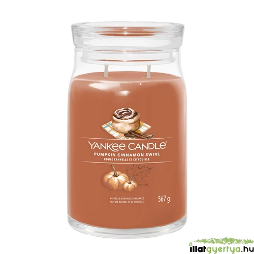 Yankee Candle® Pumpkin Cinnamon Swirl Signature nagy üveggyertya