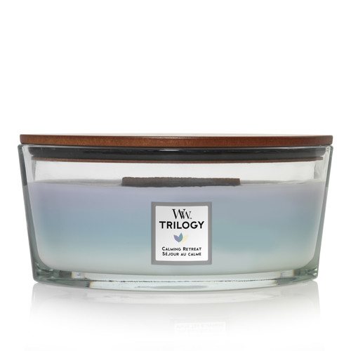 WoodWick® Calming Retreat Trilogy hajógyertya 453 g