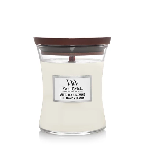WoodWick® White Tea &amp; Jasmine közepes üveggyertya