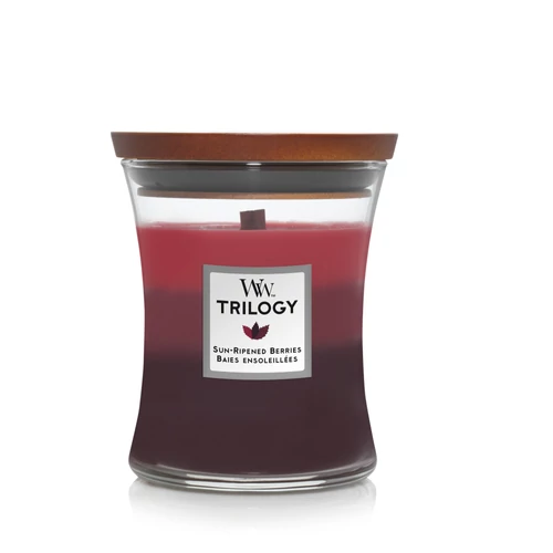 WoodWick® Sun Ripened Berries Trilogy közepes üveggyertya