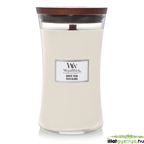 WoodWick® White Teak nagy üveggyertya