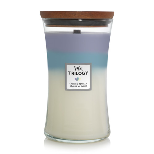 WoodWick® Calming Retreat Trilogy nagy üveggyertya 609 g