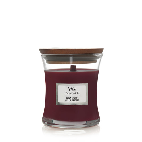 WoodWick® Black Cherry kis üveggyertya 85 g