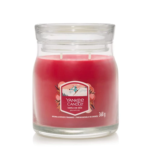 Yankee Candle® Santa on Skis Signature közepes üveggyertya 368 g