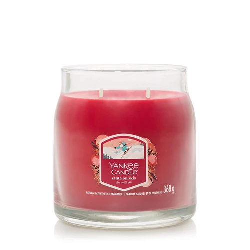 Yankee Candle® Santa on Skis Signature közepes üveggyertya 368 g