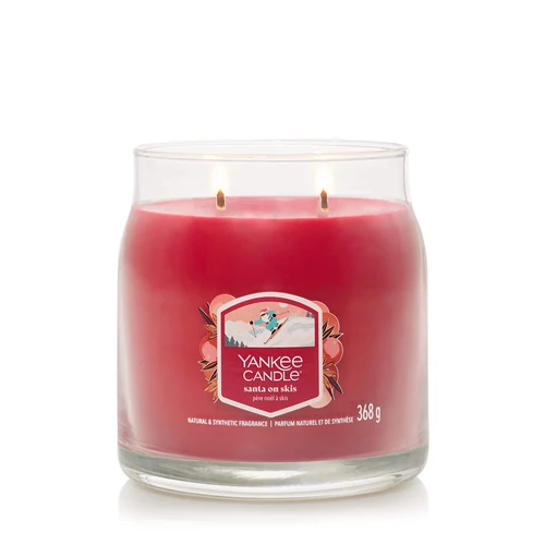 Yankee Candle® Santa on Skis Signature közepes üveggyertya 368 g