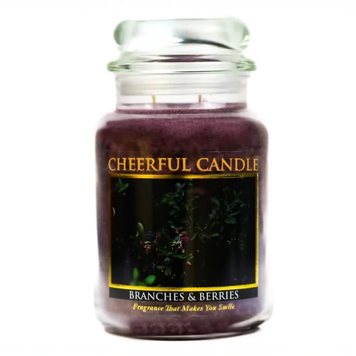 Cheerful Candle® Cheerful Candle® Branches &amp; Berries nagy üveggyertya 680 g