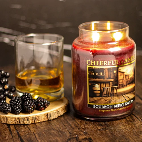 Cheerful Candle® Bourbon Berry Tavern nagy üveggyertya 680 g