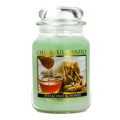 Cheerful Candle® Pistachio &amp; Honey nagy üveggyertya 680 g