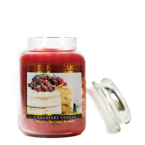 Cheerful Candle® Cranberry Vanilla nagy üveggyertya 680 g