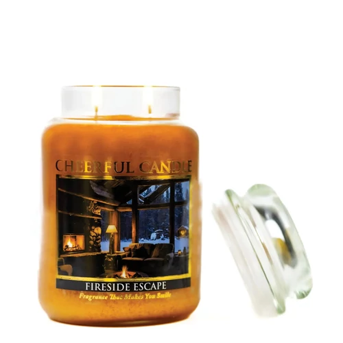 Cheerful Candle® Fireside Escape nagy üveggyertya 680 g