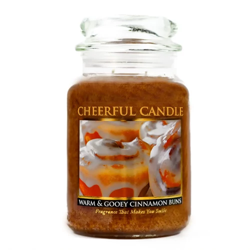 Cheerful Candle® Warm &amp; Gooey Cinnamon Buns nagy üveggyertya 680 g