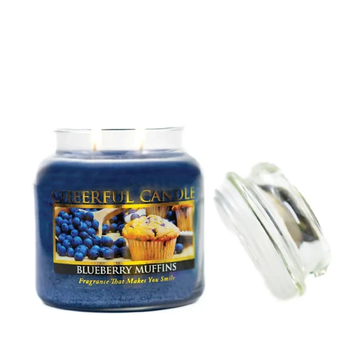 Cheerful Candle® Blueberry Muffins közepes üveggyertya 454 g