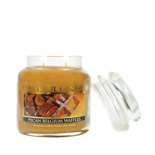 Cheerful Candle® Pecan Belgium Waffles közepes üveggyertya 454 g