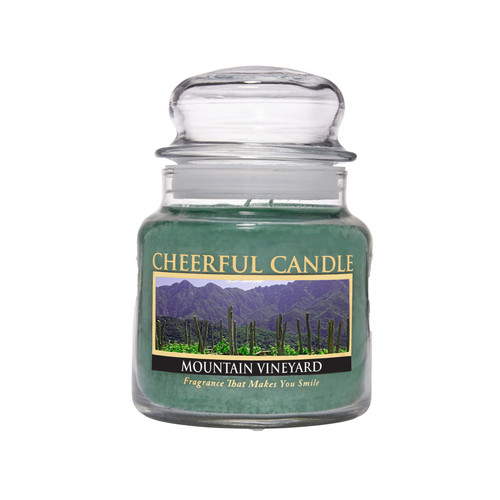 Cheerful Candle® Mountain Vineyard közepes üveggyertya 454 g Cheerful Candle® Mountain Vineyard közepes üveggyertya 454 g