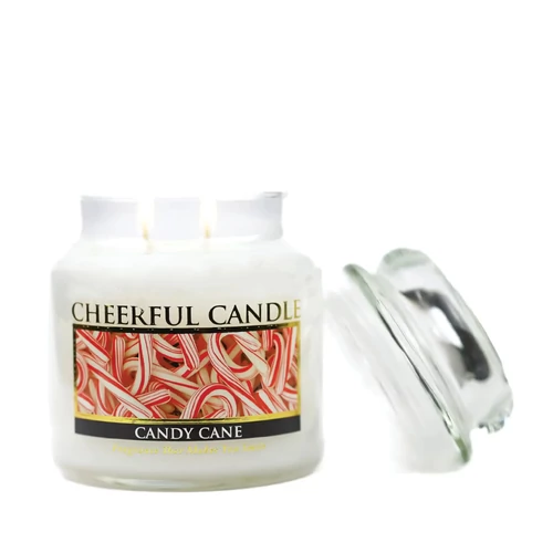 Cheerful Candle® Candy Cane közepes üveggyertya 454 g