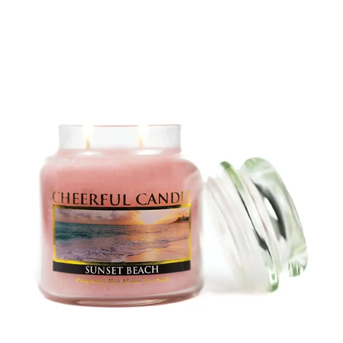 Cheerful Candle® Sunset Beach közepes üveggyertya 454 g