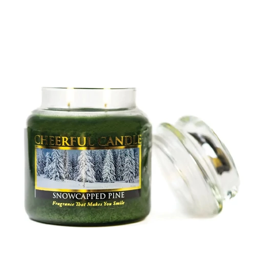 Cheerful Candle® Snowcapped Pine közepes üveggyertya 454 g