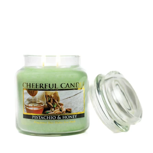 Cheerful Candle® Pistachio & Honey közepes üveggyertya 454 g