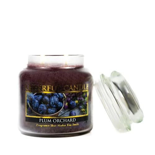 Cheerful Candle® Plum Orchard közepes üveggyertya 454 g