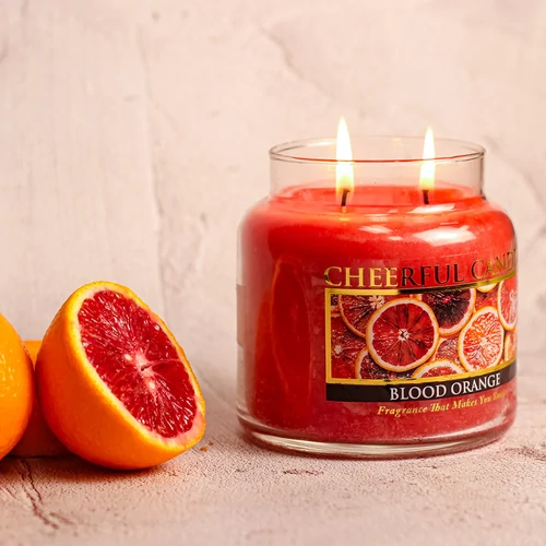 Cheerful Candle® Blood Orange közepes üveggyertya 454 g