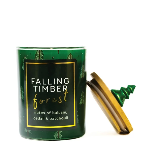 Cheerful Candle® Seasonal Falling Timber Forest közepes üveggyertya 283 g