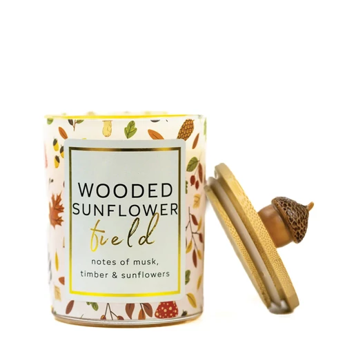 Cheerful Candle® Seasonal Wooded Sunflower Field közepes üveggyertya 283 g