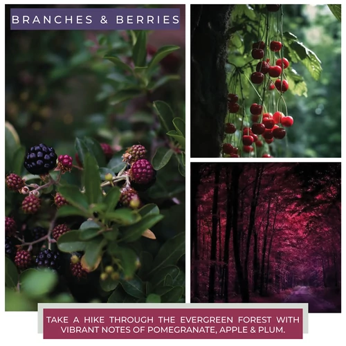 Cheerful Candle® Branches & Berries nagy üveggyertya 680 g