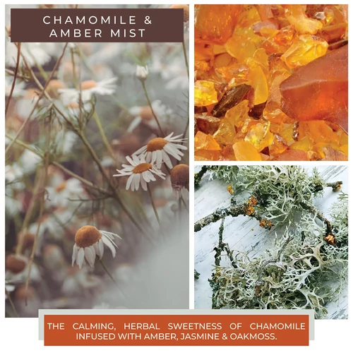 Cheerful Candle® Chamomile & Amber Mist nagy üveggyertya 680 g