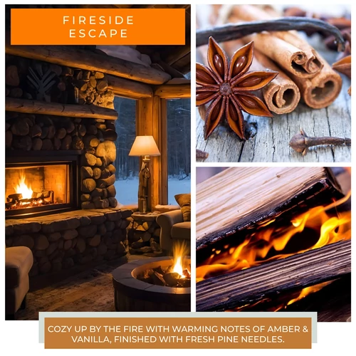 Cheerful Candle® Fireside Escape nagy üveggyertya 680 g