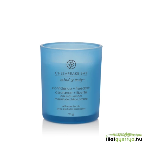 confidence + freedom (oak moss amber) kis üveggyertya 96 g