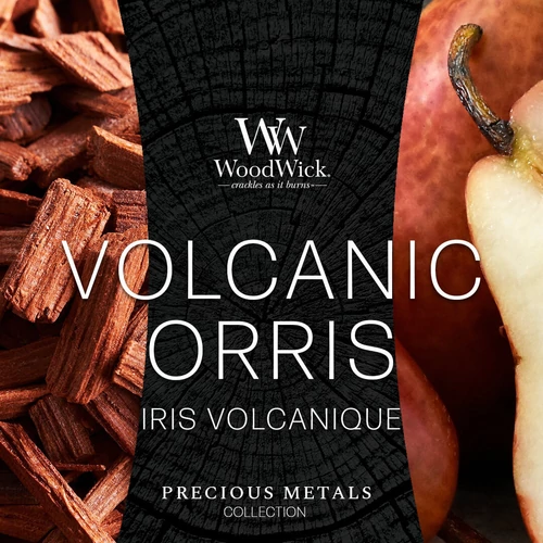WoodWick® Volcanic Orris közepes üveggyertya 275 g
