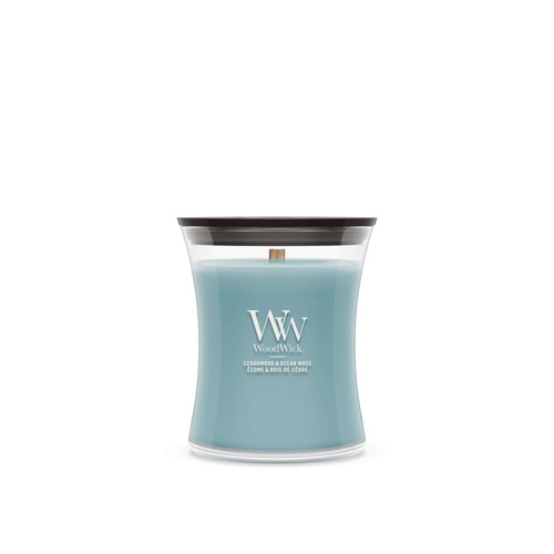 WoodWick® Cedarwood & Ocean Moss közepes üveggyertya 275 g