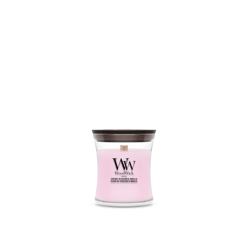WoodWick® Cherry Blossom & Vanilla kis üveggyertya 85 g