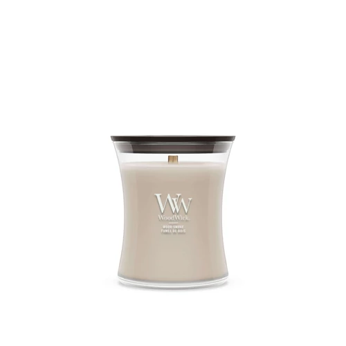 WoodWick Wood Smoke közepes üveggyertya 275 g