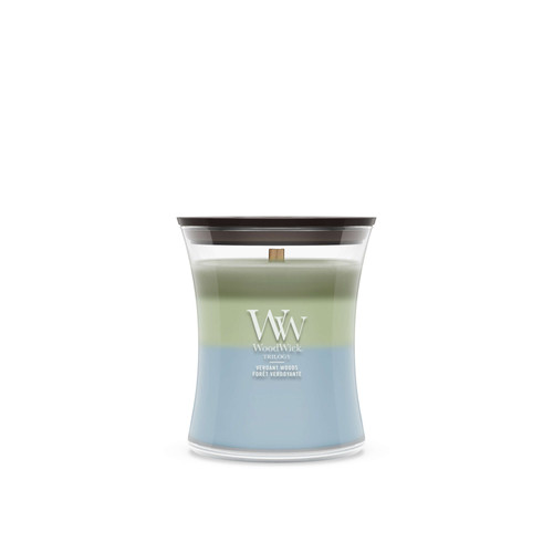 WoodWick® Verdant Woods Trilogy közepes üveggyertya 275 g